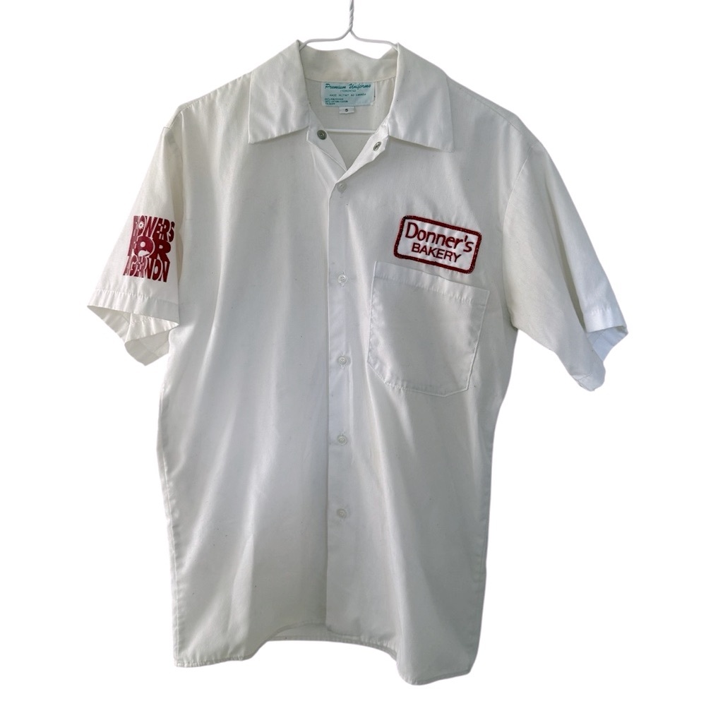 Vintage Donner’s Bakery White Uniform Shirt Men’s Size Small